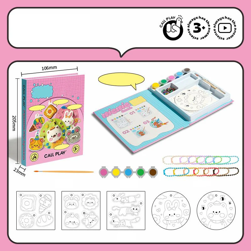Cartoon Colorful Painting Set with Scraper for Kids