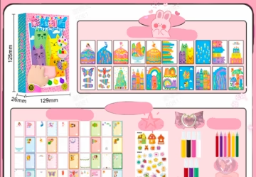 Cartoon Colorful Painting Set with Scraper for Kids