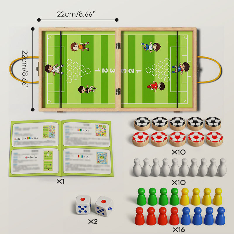 💖5-in-1 Foldable Wooden Board Game Set