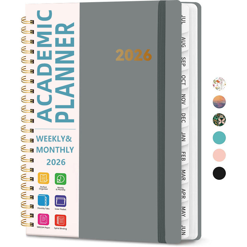 2026 Spiral Bound A5 Planner with Monthly Tabs