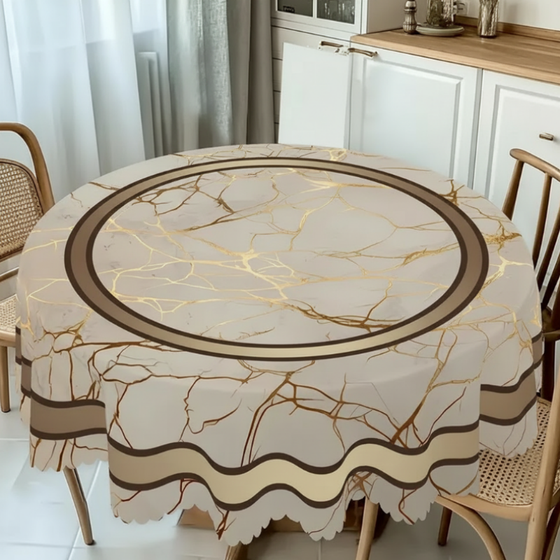 Waterproof Marble-Print Tablecloth
