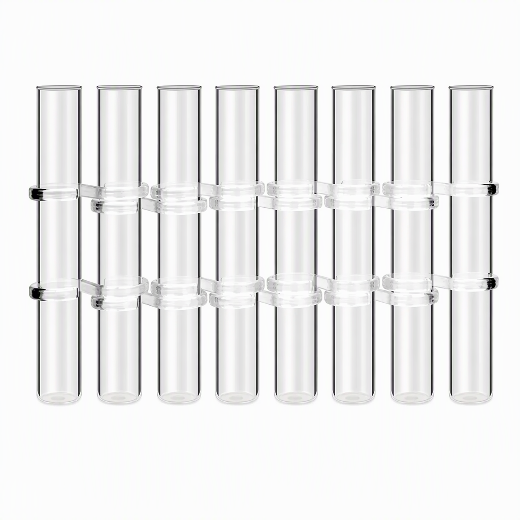 Clear Glass Test Tube Vase Set with Cleaning Brush