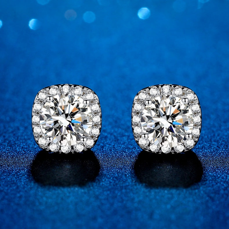 💎Moissanite Sparkle Ear Studs – Brilliant shine, hypoallergenic & perfect for daily elegance or gifting 💍