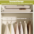 Space Saving Hanging Garment Bag with Self Compression Zipper