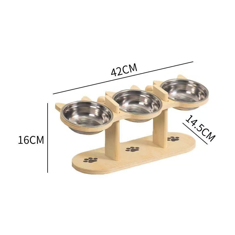 🐾 Anti-Slip Elevated 3-Bowl Pet Feeder! 🍲🐶🐱