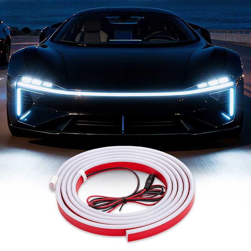 🔥【Dynamic Scan HoodBeam Kit】Light Up Your Hood With Hypnotic Smooth Scanning Effects! ✨🚗