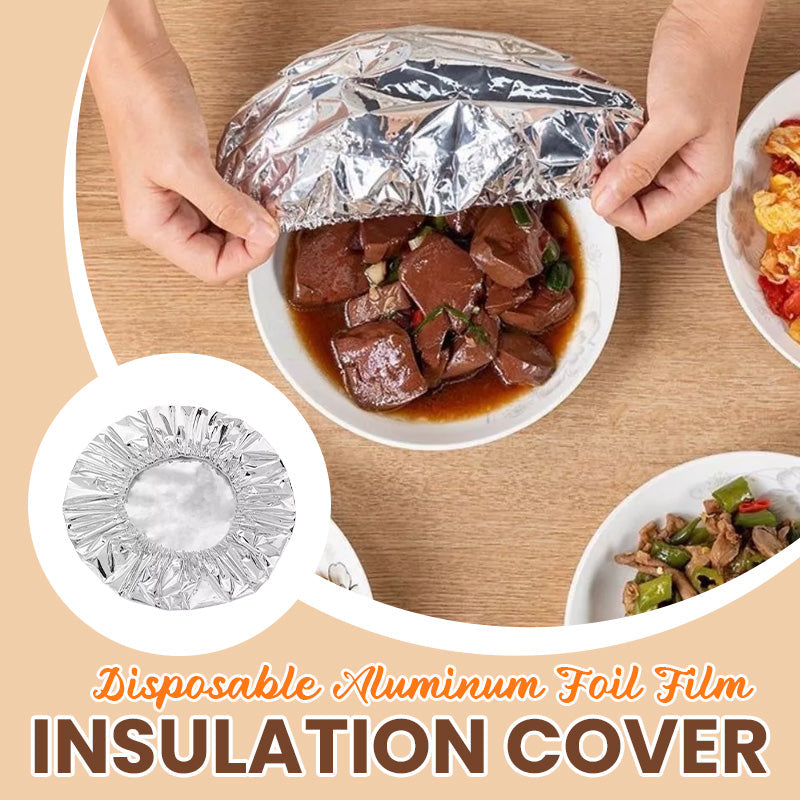 🥡🍲 Aluminum Foil Heat-Retaining Cover – Locks heat for hours, microwave safe. Reusable, eco-friendly. Keep every meal hot! ♻️✨