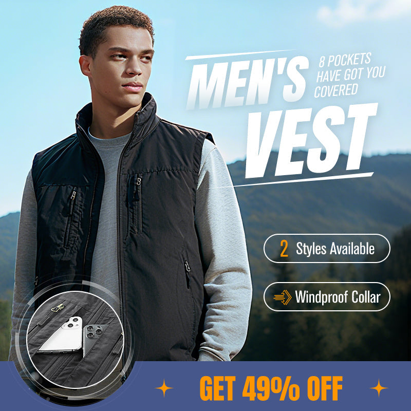 🔥🧥Men's Oversized Sleeveless Vest Jacket With Pockets