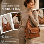 🔥Women's Convertible Multi-Pocket Shoulder Bag - 3 Ways to Wear 🎒