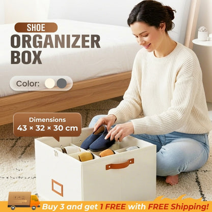 👟 Fabric Shoe Organizer Storage Box – Foldable Design, Large Capacity, Dustproof & Breathable, Space-Saving for Closet & Bedroom 🧺