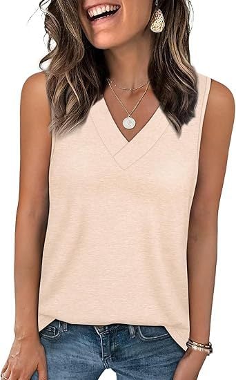 ✨Women's Sleeveless V-Neck Slimming Loose Fit Casual Tank Top