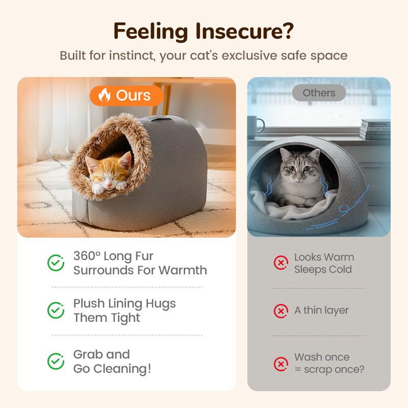💥Hot sale 🐶🐱Pet Cozy Warm Cave Bed