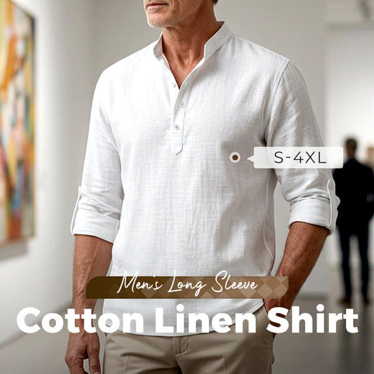 🔥Men's Cotton Linen Casual Long Sleeve Shirt