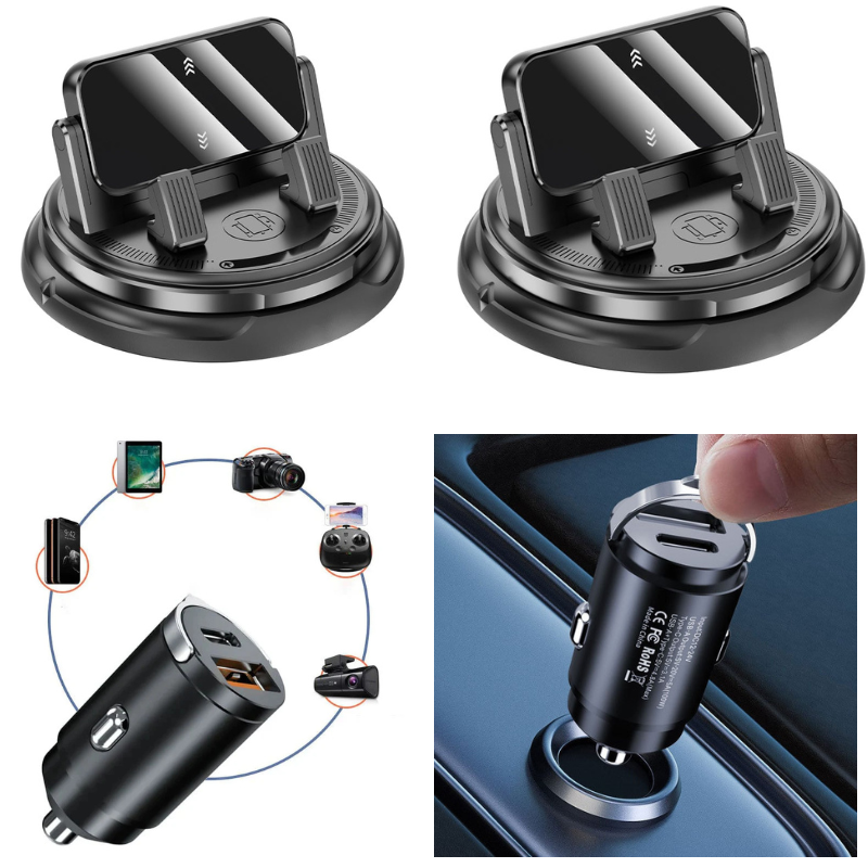 📱2-in-1 Car Phone Holder + Parking Number Plate – 360° rotation, fits heavy-duty cases. 🚗