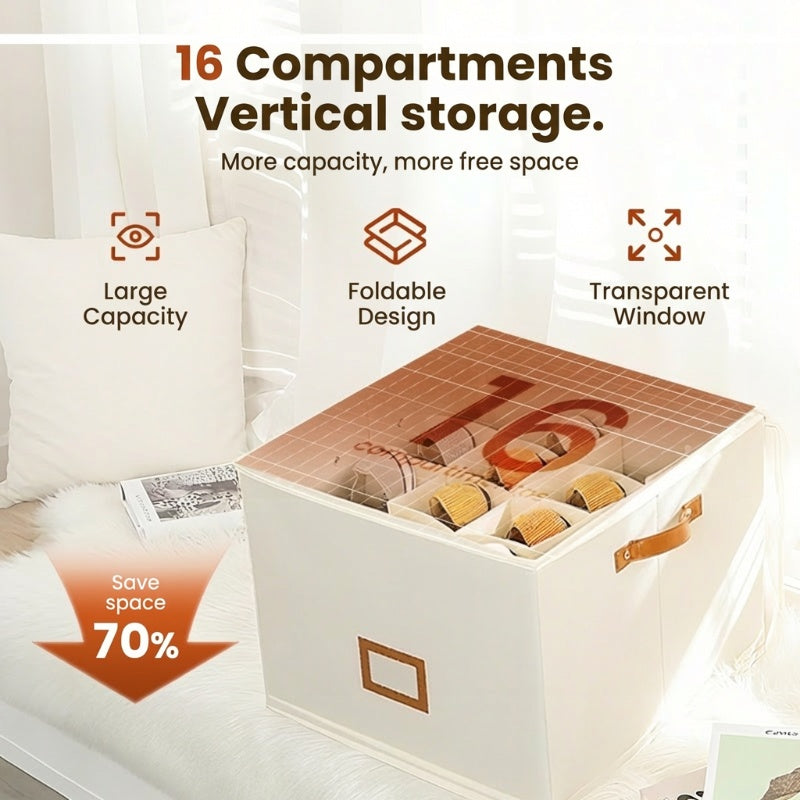 👟 Fabric Shoe Organizer Storage Box – Foldable Design, Large Capacity, Dustproof & Breathable, Space-Saving for Closet & Bedroom 🧺