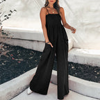Ladies Gather Top Wide Leg Jumpsuit