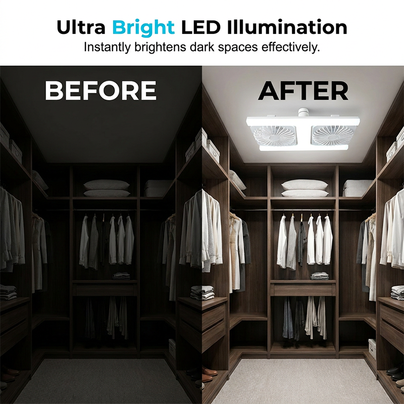 💡 2-in-1 LED Ceiling Fan Light – Dual Cooling, Ultra Bright, Tool-Free Install 🌀
