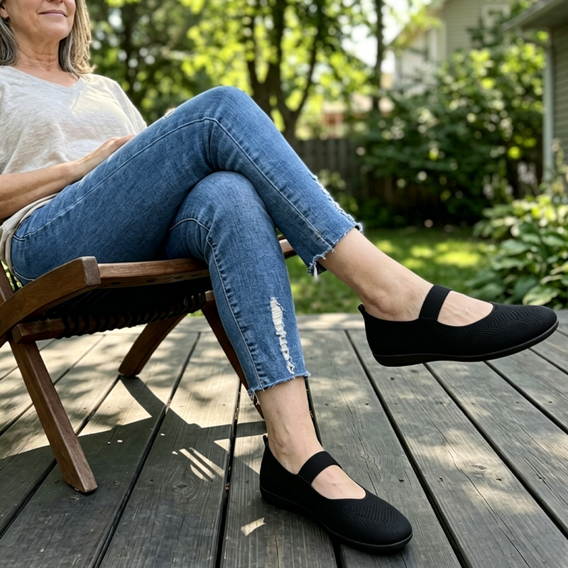 👟Breathable Knit Flats – Soft as clouds, anti‑slip sole. Walk for hours, feet stay cool & fresh. Your new favourite! 🌸✨