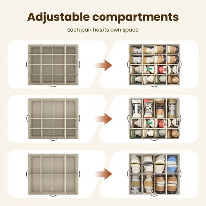 👟 Fabric Shoe Organizer Storage Box – Foldable Design, Large Capacity, Dustproof & Breathable, Space-Saving for Closet & Bedroom 🧺