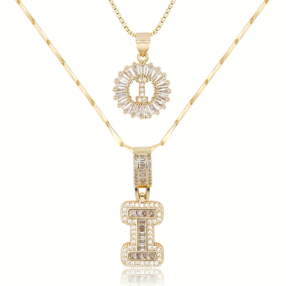 💖2 Pack - Initial Letter Pendant Necklaces