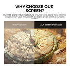📺  High Definition Projection Screen - 120-inch Diagonal with Matte White Surface for Crystal Clear Home Cinema Experience 🎬🌟