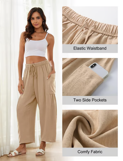 👖Women's Linen Casual Wide Leg Pants