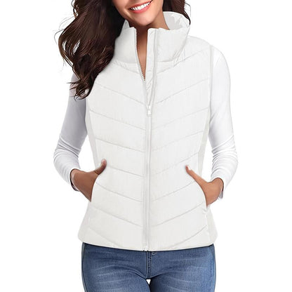 ✨️Womens Sleeveless Zip Up Puffer Vest💗 Cozy Without Bulk