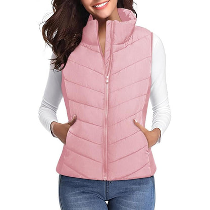 ✨️Womens Sleeveless Zip Up Puffer Vest💗 Cozy Without Bulk