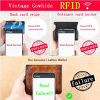 Minimalist RFID Blocking Leather Wallet for Men – Ultra-Thin, Genuine Top-Layer Cowhide, Short Design for Everyday Carry