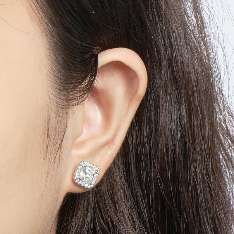 💎Moissanite Sparkle Ear Studs – Brilliant shine, hypoallergenic & perfect for daily elegance or gifting 💍