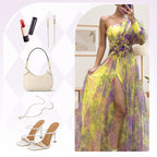 🌸Spring Specials💐 Multicolor Asymmetric Party Dress With Flower Details