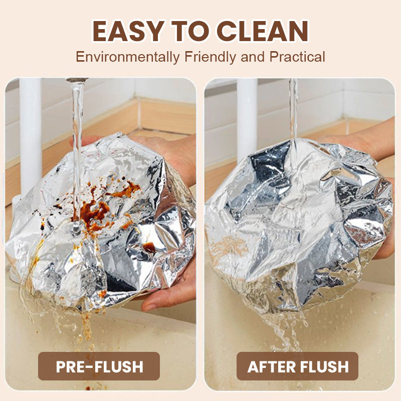 🥡🍲 Aluminum Foil Heat-Retaining Cover – Locks heat for hours, microwave safe. Reusable, eco-friendly. Keep every meal hot! ♻️✨