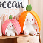 🍓Strawberry Bunny Transformed into Little Rabbit🎀 Fruit Doll Plush Toy🐰