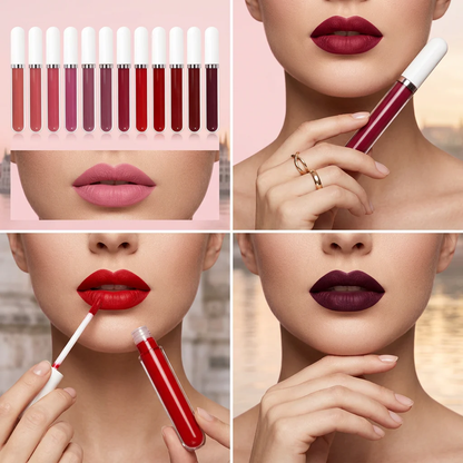 ⏳Time-Limited Special⏰10Pcs Matte Waterproof  Long Lasting Lip Gloss