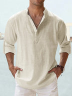 🔥Men's Cotton Linen Casual Long Sleeve Shirt
