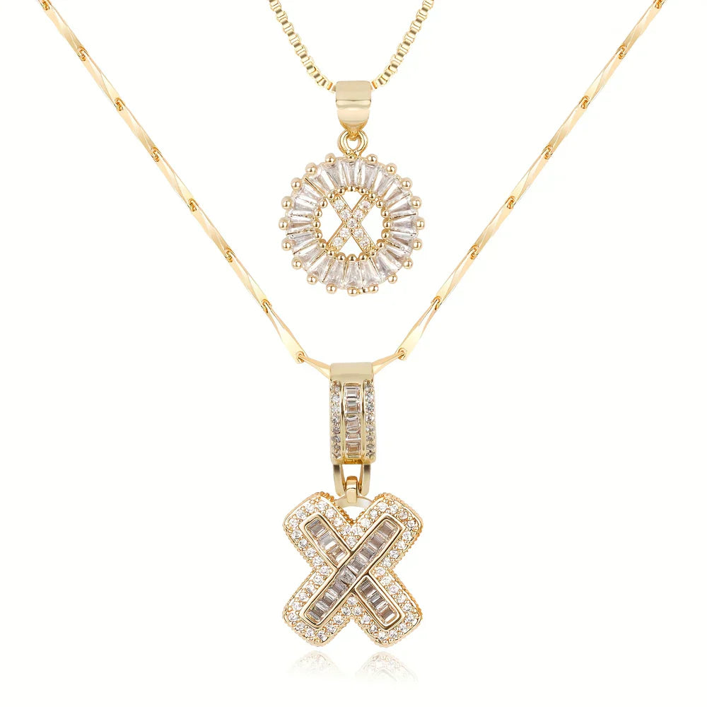 💖2 Pack - Initial Letter Pendant Necklaces