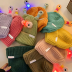 Winter Parent-Child Cute Glowing Little Monster Knitted Hat