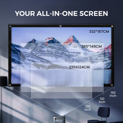 📺  High Definition Projection Screen - 120-inch Diagonal with Matte White Surface for Crystal Clear Home Cinema Experience 🎬🌟