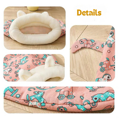 💥Warm Plush Thick Cat Sleeping Bag – Soft Burrow Cat Bed, Self-Warming Enclosed Cave Bed for Kittens & Small Pets, Cozy Hideaway Nest