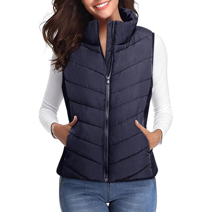 ✨️Womens Sleeveless Zip Up Puffer Vest💗 Cozy Without Bulk