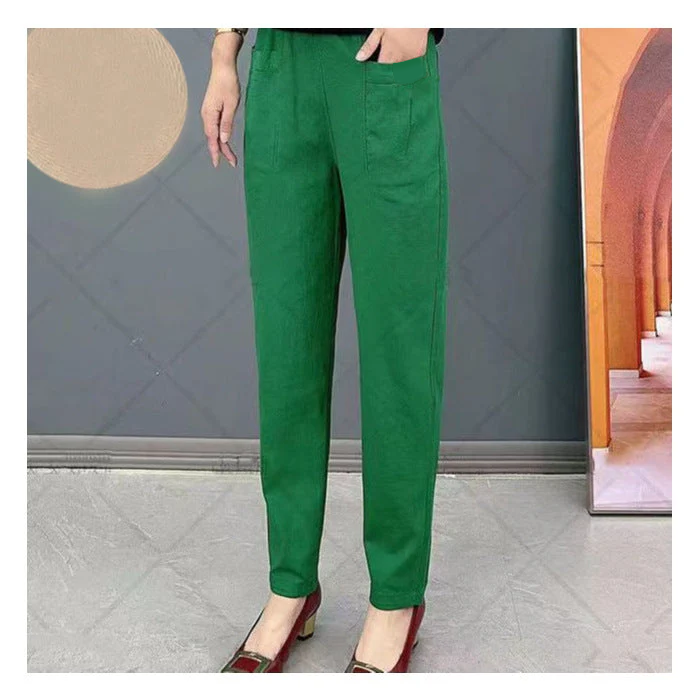 🔥Good Gift-Women's Elastic Waist Cotton Trousers