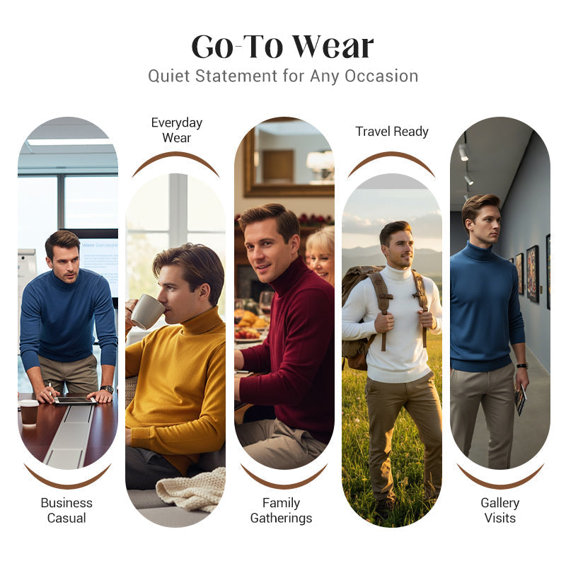 ✨Men's Solid Color Premium Turtleneck Sweater