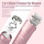 💜Bikini Trimmer for Women, Electric Shaver and Razor Rechargess Trimming eable 2-in-1, IPX7 Waterproof