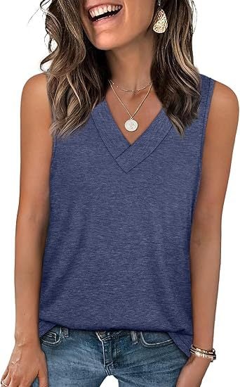 ✨Women's Sleeveless V-Neck Slimming Loose Fit Casual Tank Top