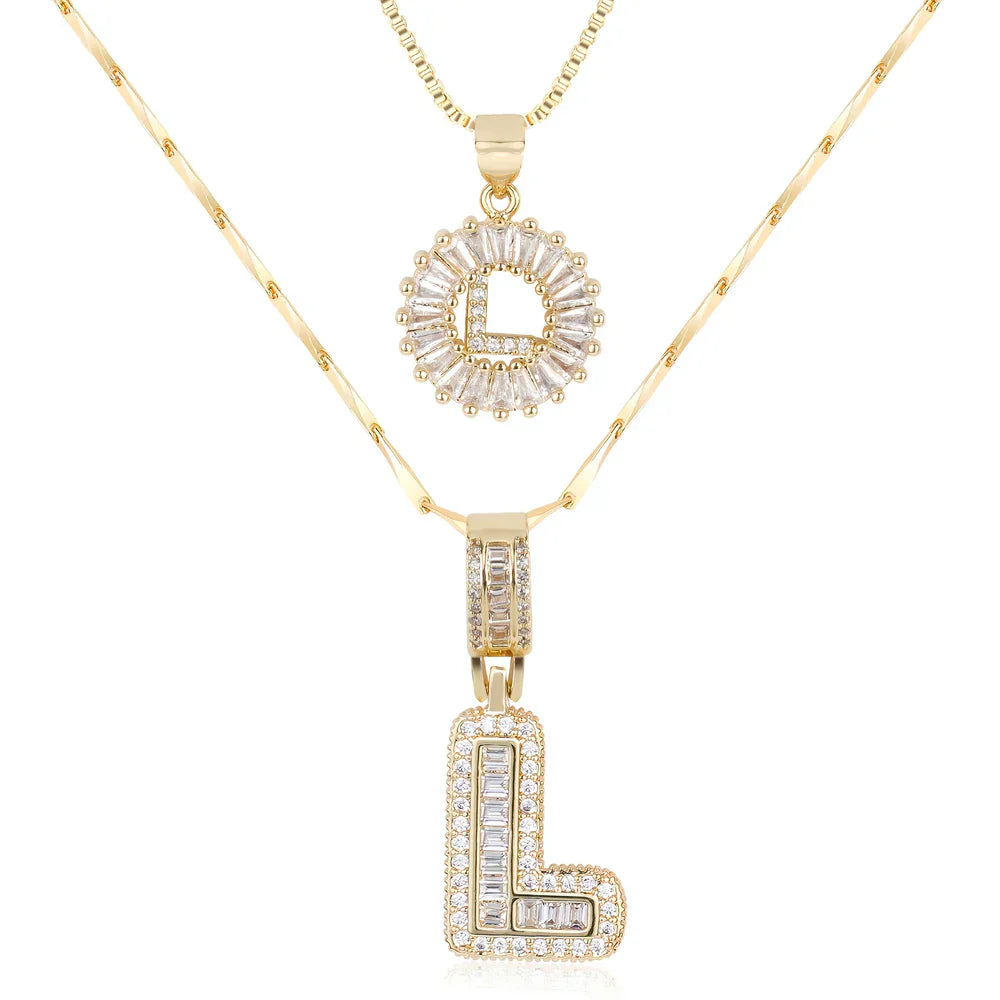 💖2 Pack - Initial Letter Pendant Necklaces
