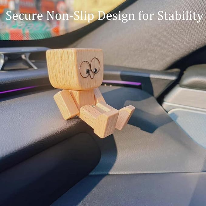🔥Charming Little Swaying Wooden Figure & 12PCS Magnetic Expressions