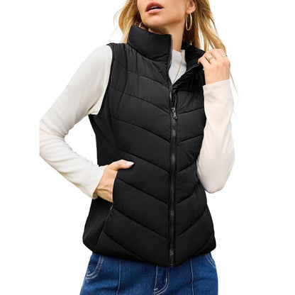 ✨️Womens Sleeveless Zip Up Puffer Vest💗 Cozy Without Bulk