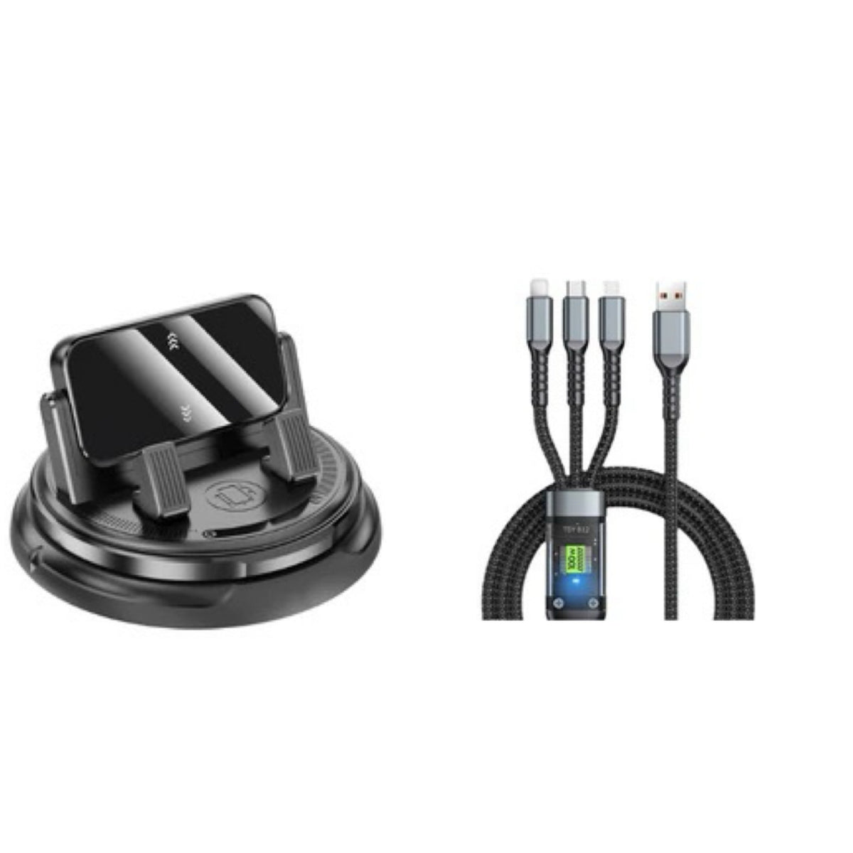 📱2-in-1 Car Phone Holder + Parking Number Plate – 360° rotation, fits heavy-duty cases. 🚗
