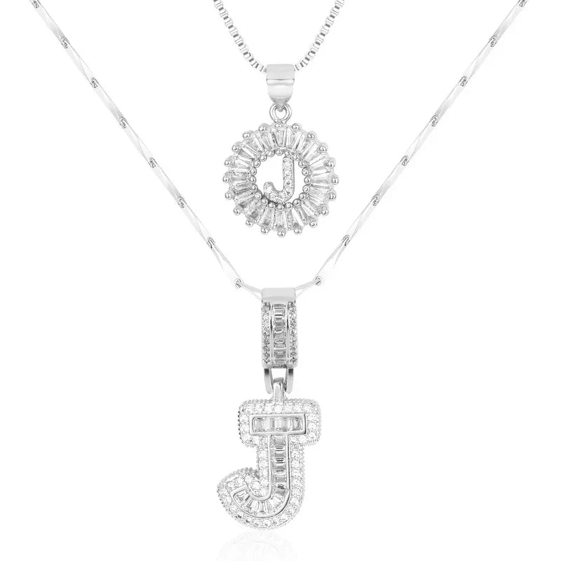 💖2 Pack - Initial Letter Pendant Necklaces