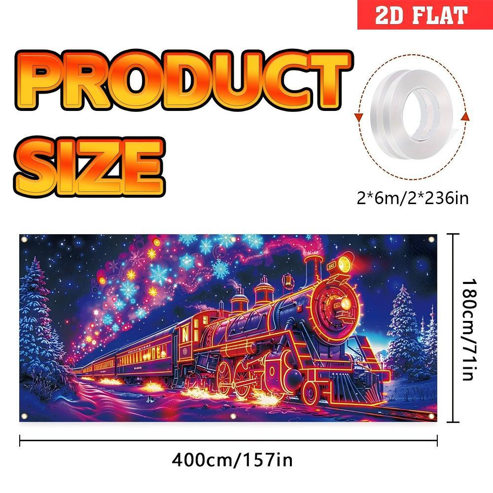 🎇🚪UV Activated Christmas Garage Door Cover Banner, Glows in Dark🔥🎉